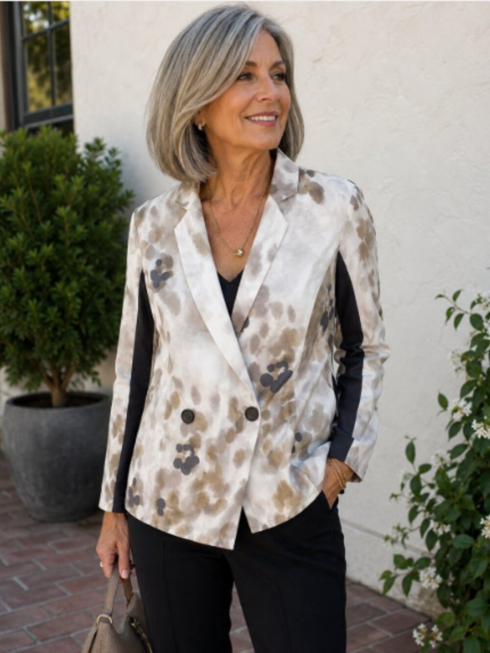 Giada 100% Silk Floral Print Blazer Jacket Size 40 M Italian Designer Career Lux